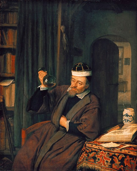 Адриан ван Остаде. Врач в своем кабинете. 1665