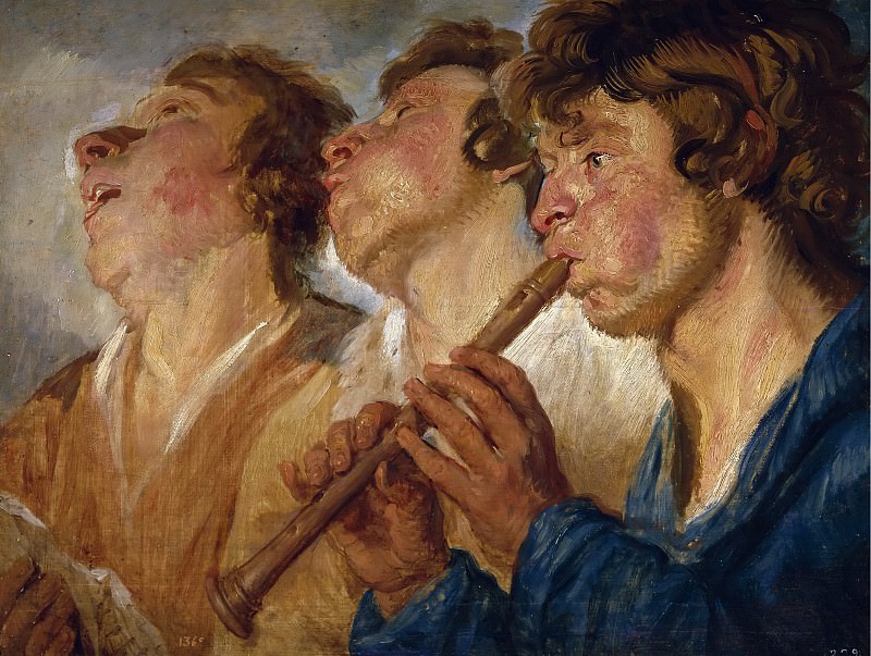 Якоб Йорданс. Три уличных музыканта. 1645-1650
