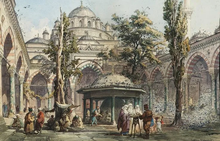 Амедео Прециози. Двор мечети султана Баязида II. 1876
