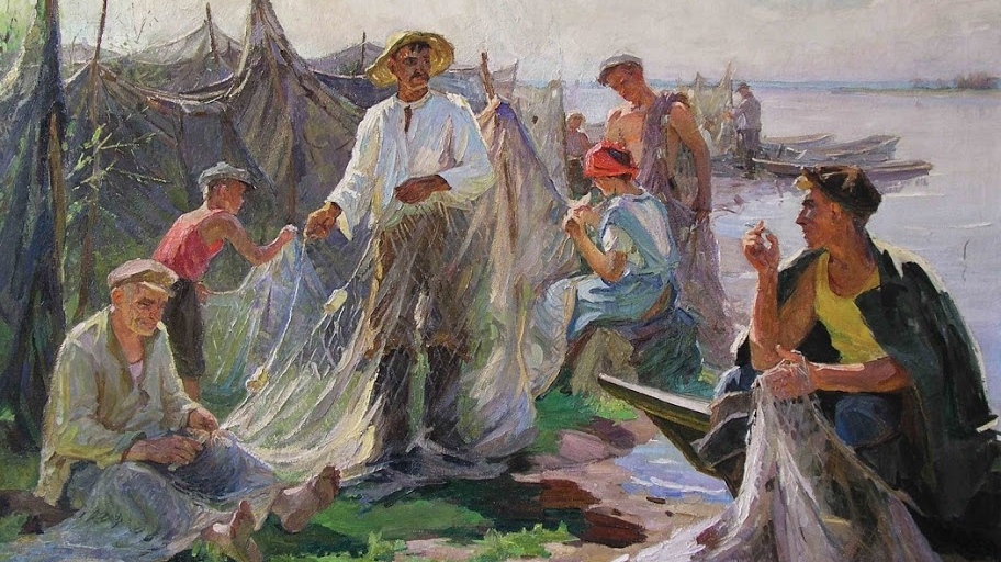 Н. П. Волкова. Колхозные рыбаки. 1960