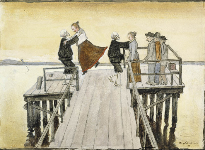 Хуго Симберг. Танцы на набережной. 1899