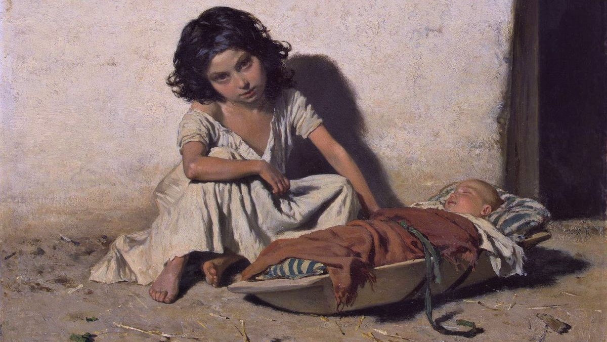 Август Петтенкофен. Цыганские дети. 1855