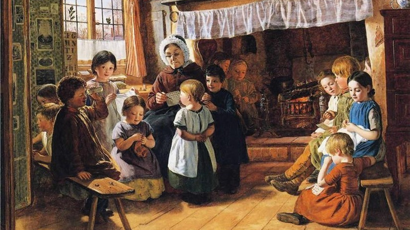 Альфред Ренкли. Сельская школа. 1855