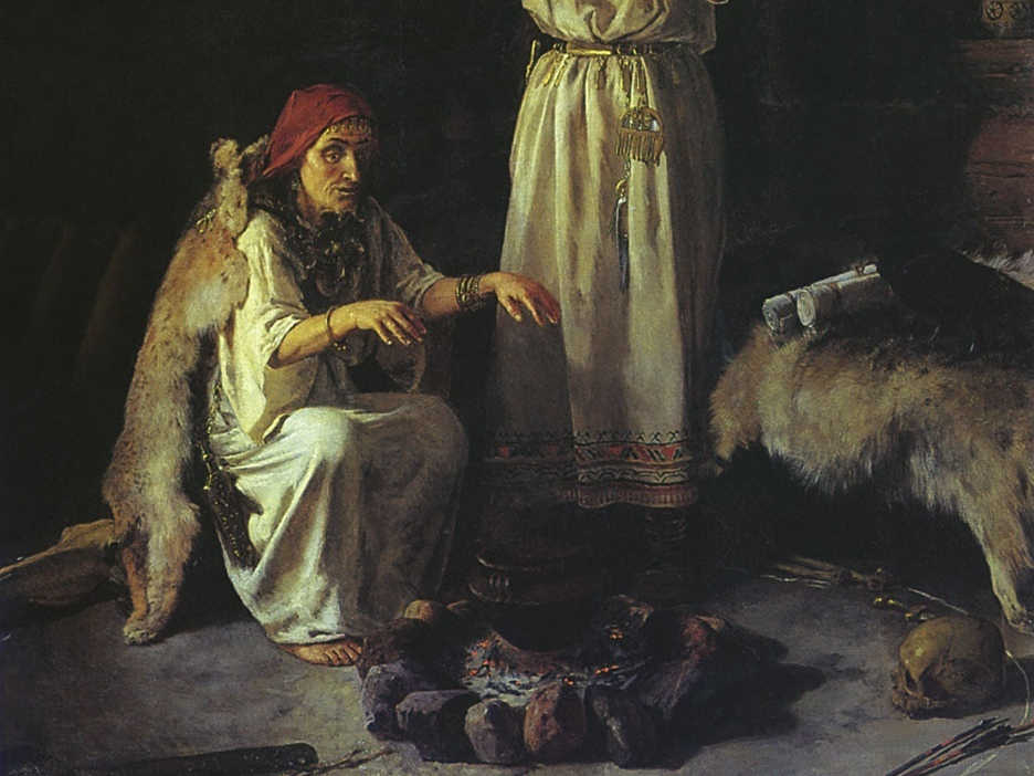 Михаил Петрович Клодт. Колдунья (фрагмент). 1891