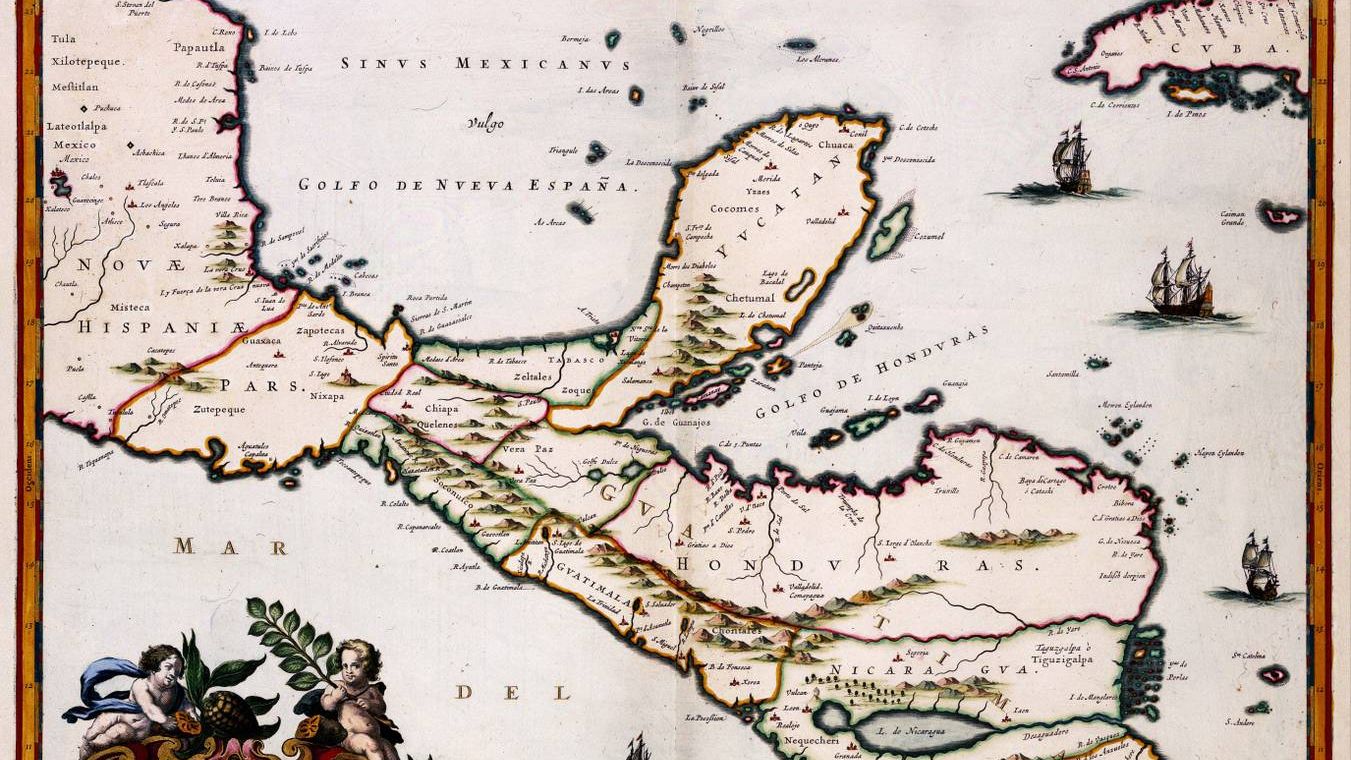 Ян Блау. Карта полуострова Юкатан. 1662 год