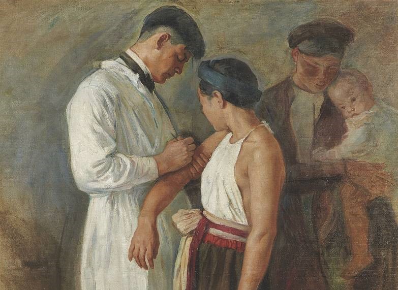 Виктор Тардьё. Вакцинация. 1923 год (фрагмент)