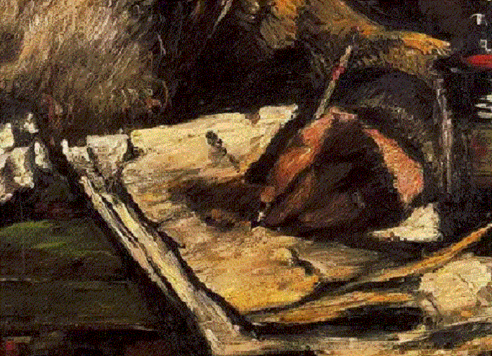 Ловис Коринт. Старик пишет письмо (фрагмент). 1917