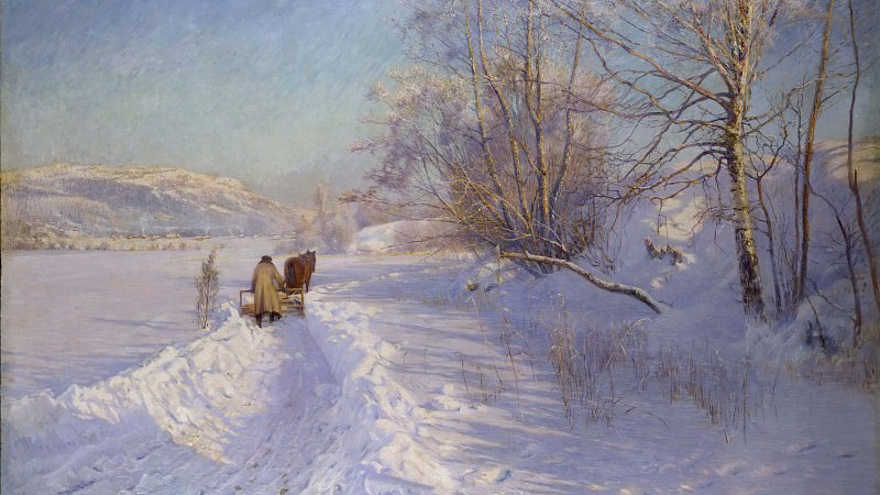 Аншельм Шульцберг. Зимнее утро после снегопада в Даларне. 1893