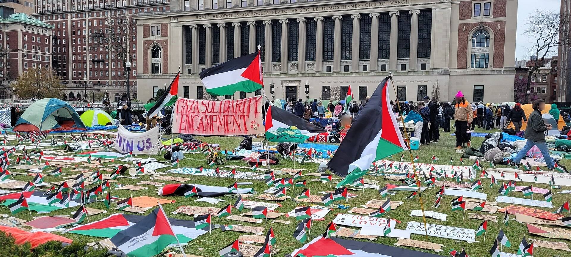 Лагерь солидарности с Сектором Газа в Колумбийском университете