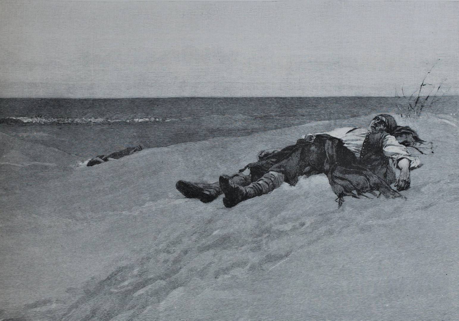 Говард Пайл. Мертвый пират на берегу. 1887