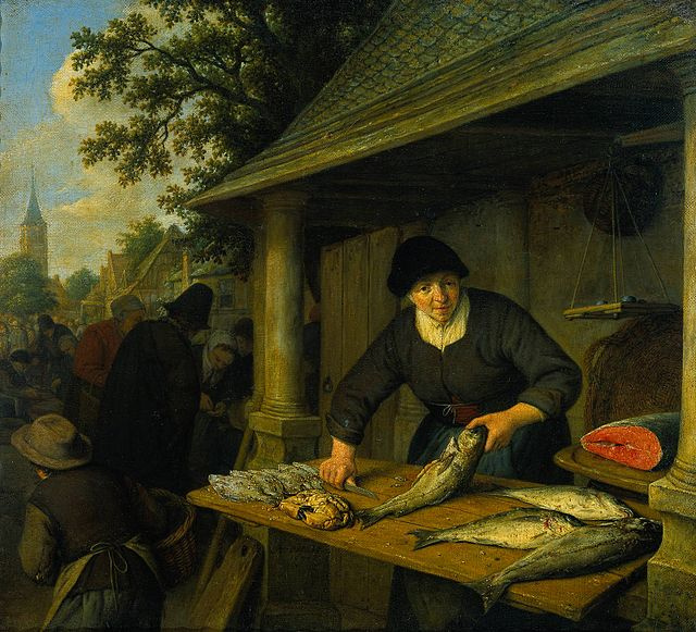 Адриан ван Остаде.Торговка рыбой. 1670