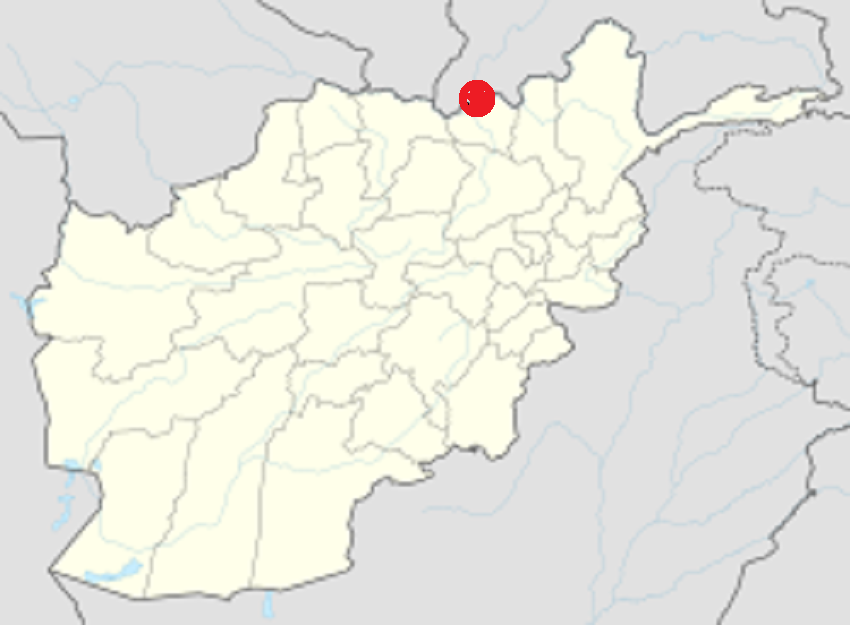 Таможенный пункт Шерхан-Бандар на карте Афганистана