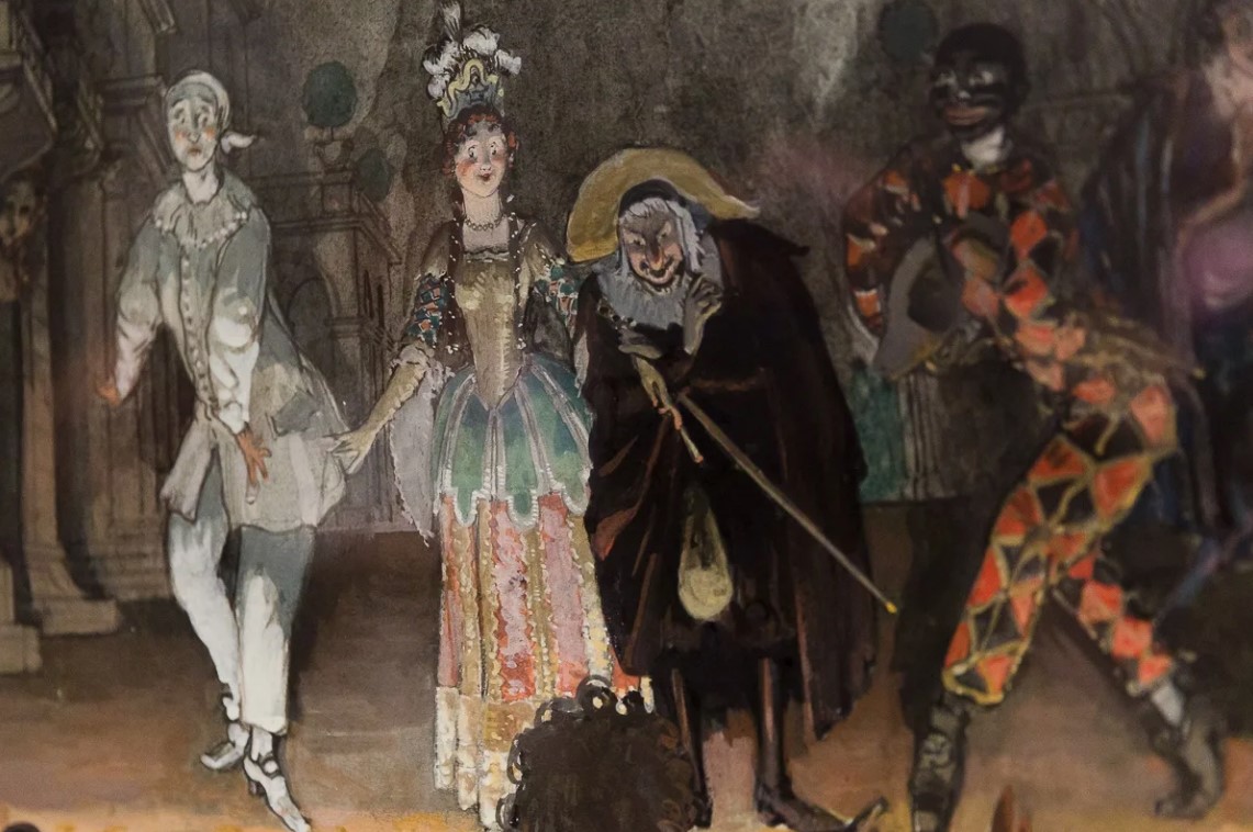 Александр Бенуа.Итальянская комедия. 1906 г.