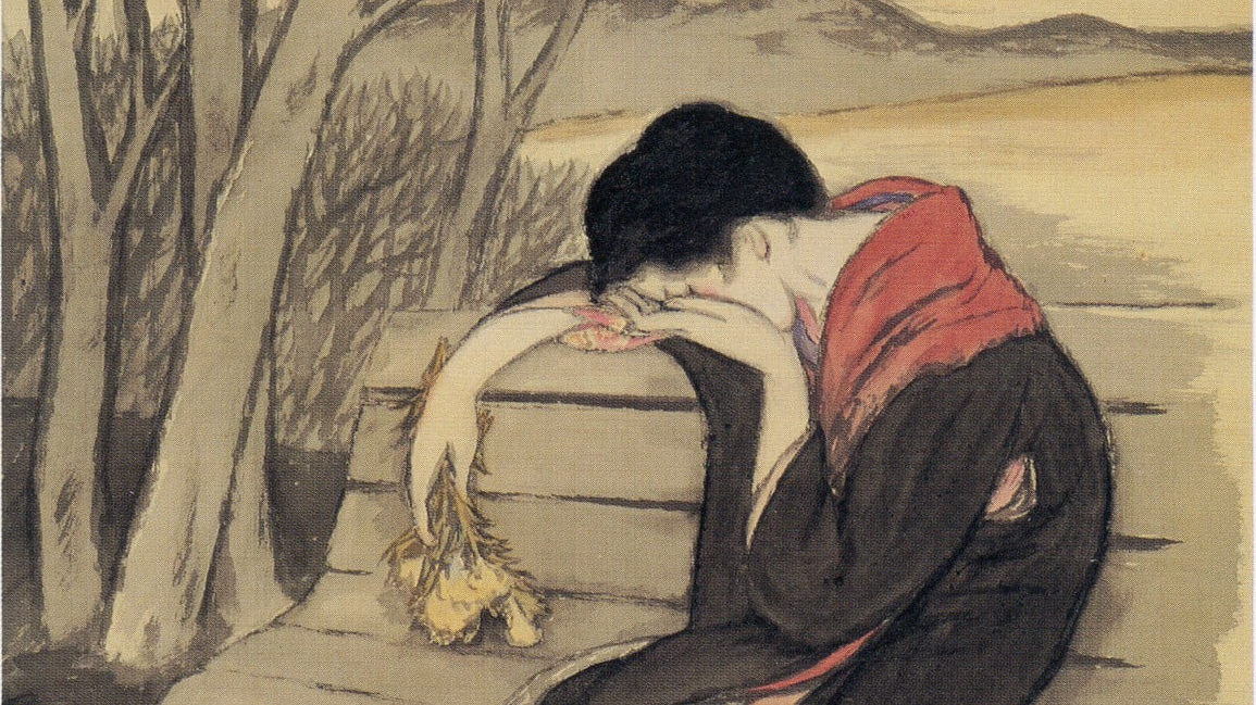 Печаль [Фрагмент картины Takehisa Yumeji -Matedo Kurasedo Konu Hito Wo], 1922