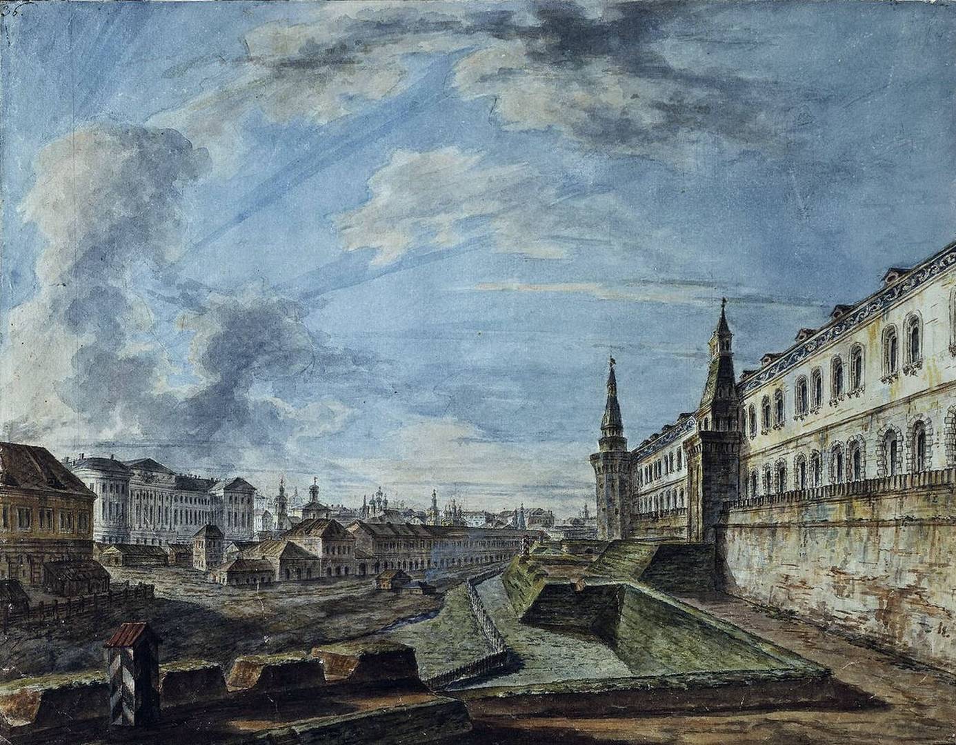  Вид Москвы от Троицких ворот Кремля. Фёдор Яковлевич Алексеев.  1810-е.