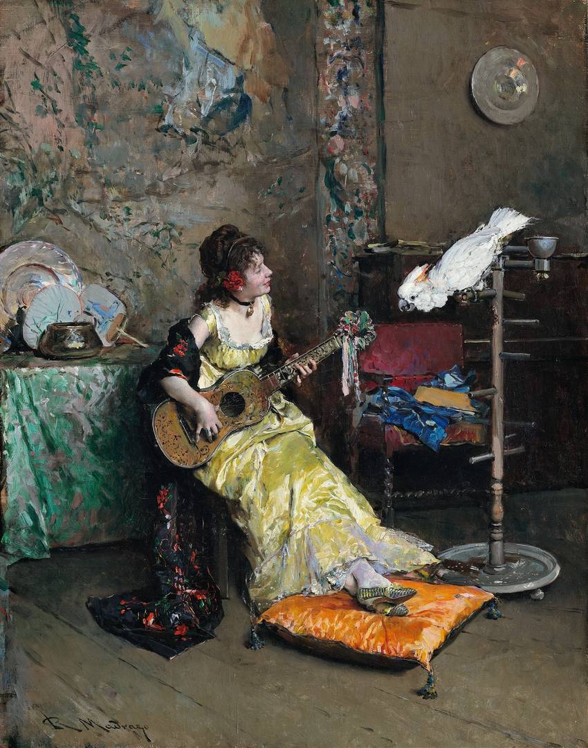 Раймундо де Мадрасо и Гаррета. Женщина с попугаем. 1872