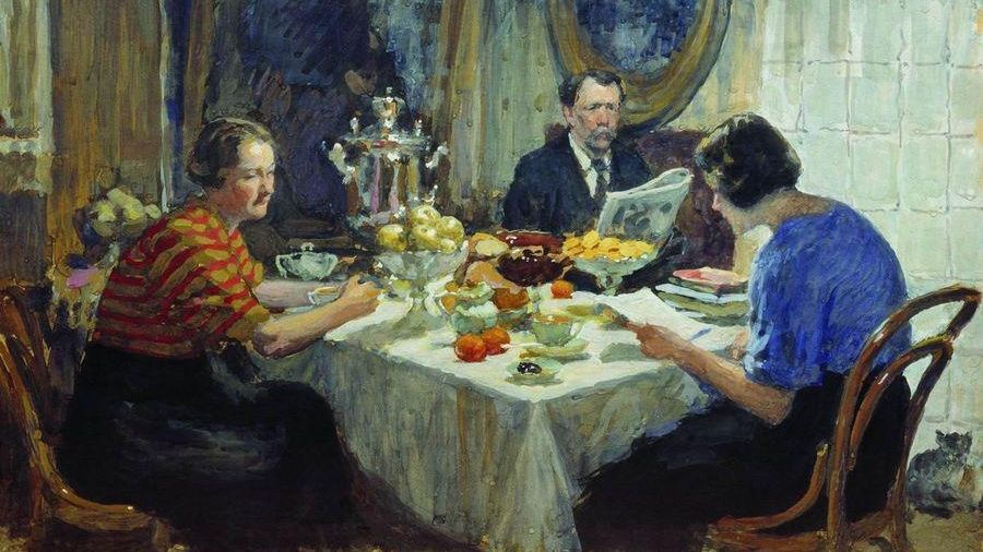 Иван Куликов. Семья за столом. 1938
