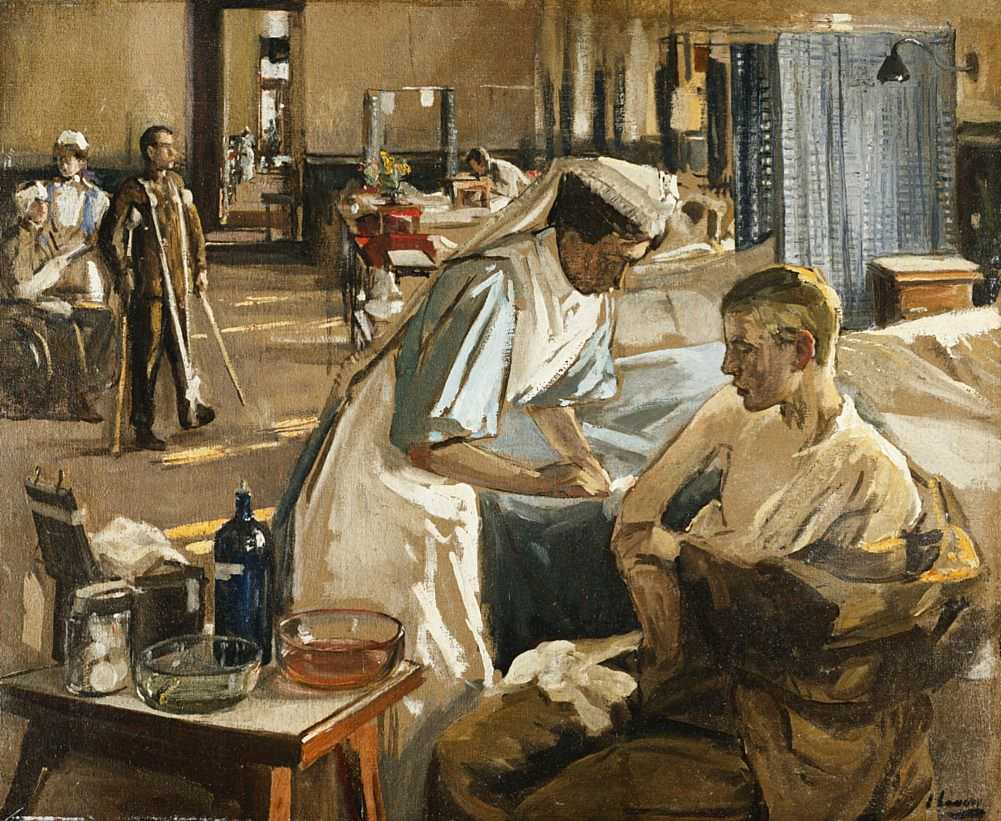 Джон Лавери. Первые раненные, больница в Лондоне, 1914. 1914
