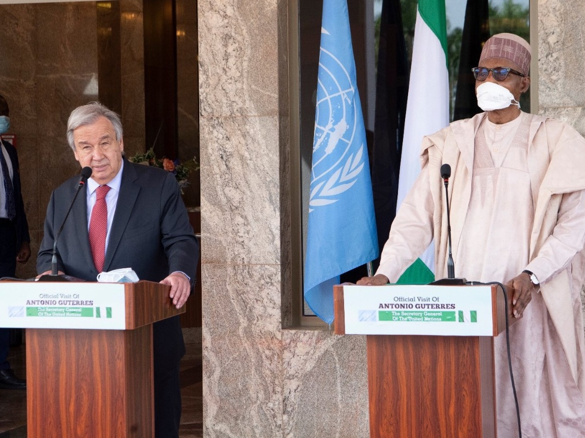 Глава ООН Антониу Гутерриш и президент Нигерии Мухаммаду Бухари