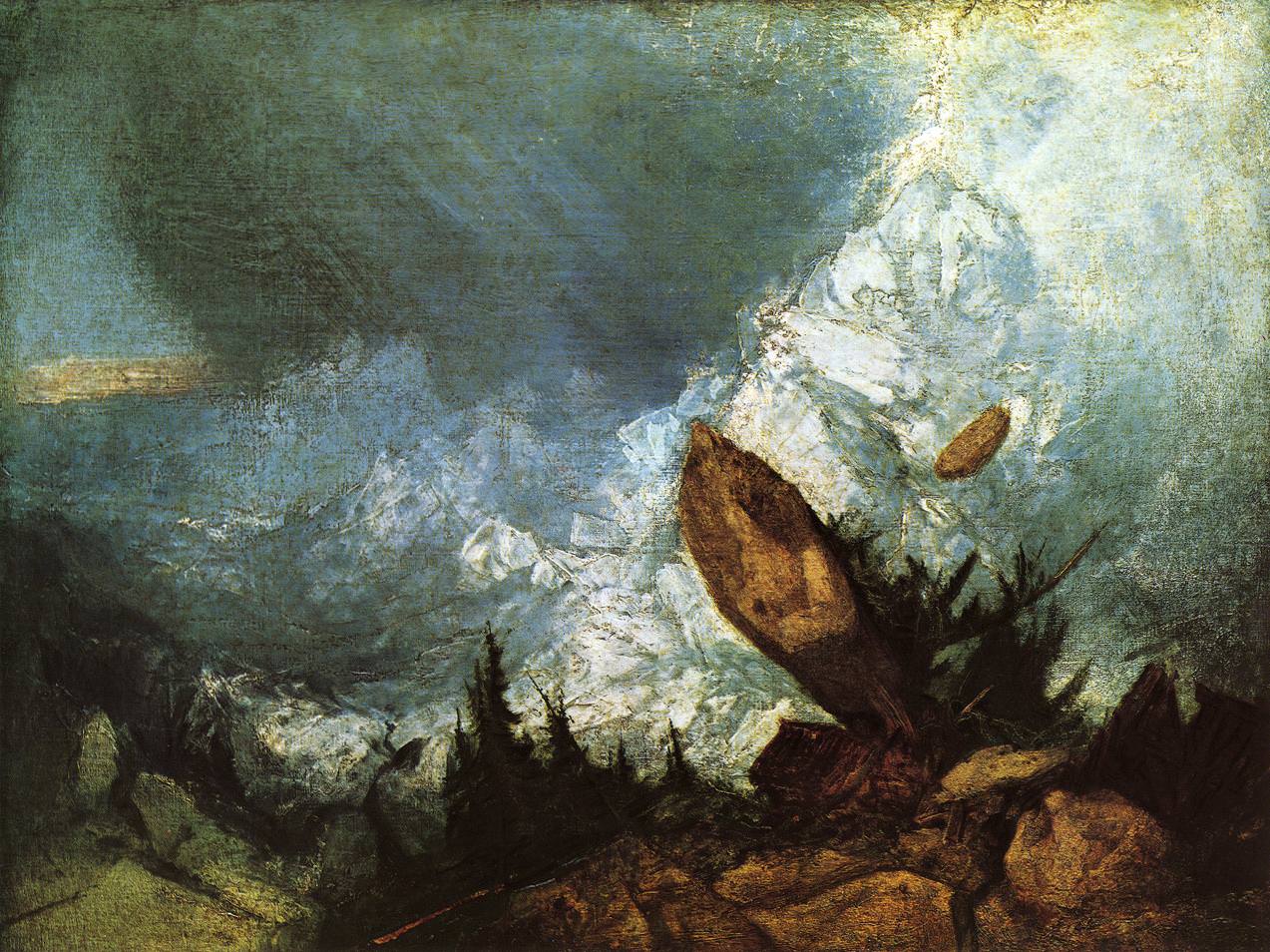 Уильям Тёрнер. Сход лавины в Граубюнден (Фрагмент). 1810