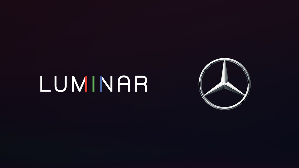 Эмблемы Luminar Technologies и Mercedes-Benz