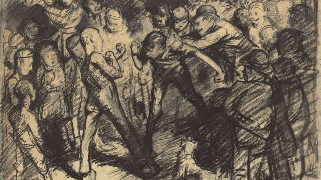 Джордж Уэсли Беллоуз. Уличная драка (фрагмент). 1907
