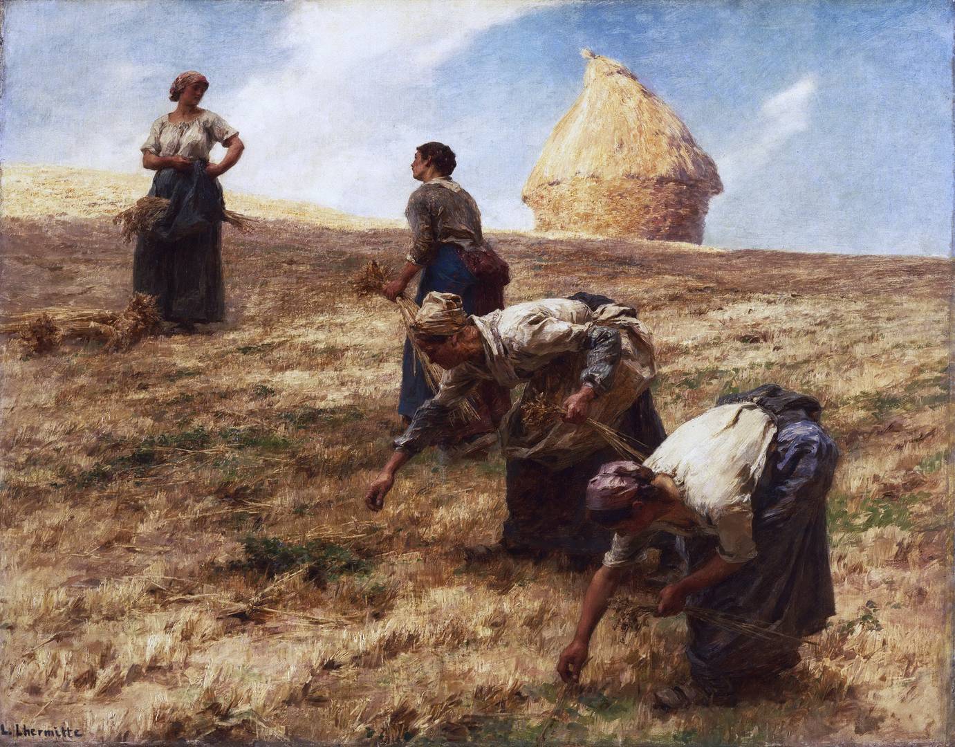 Леон Огюстен Лермитт. Сбор колосков. 1887
