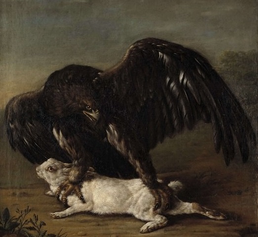 Иоганн Фридрих фон Гроот. Орёл ловит зайца. 1779