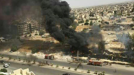Пожар в Дамаске. Фото: t.me/Oleg_Blokhin