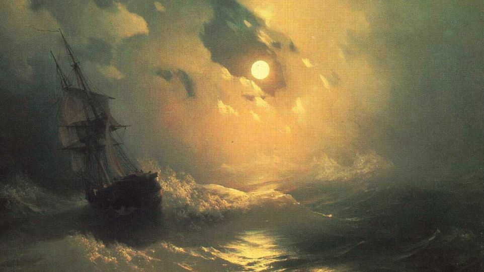 И.К. Айвазовский. Буря на море ночью. 1849