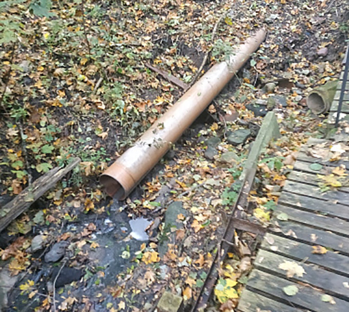 Сброс сточных вод на почву в поселке Приморье Калининградской области