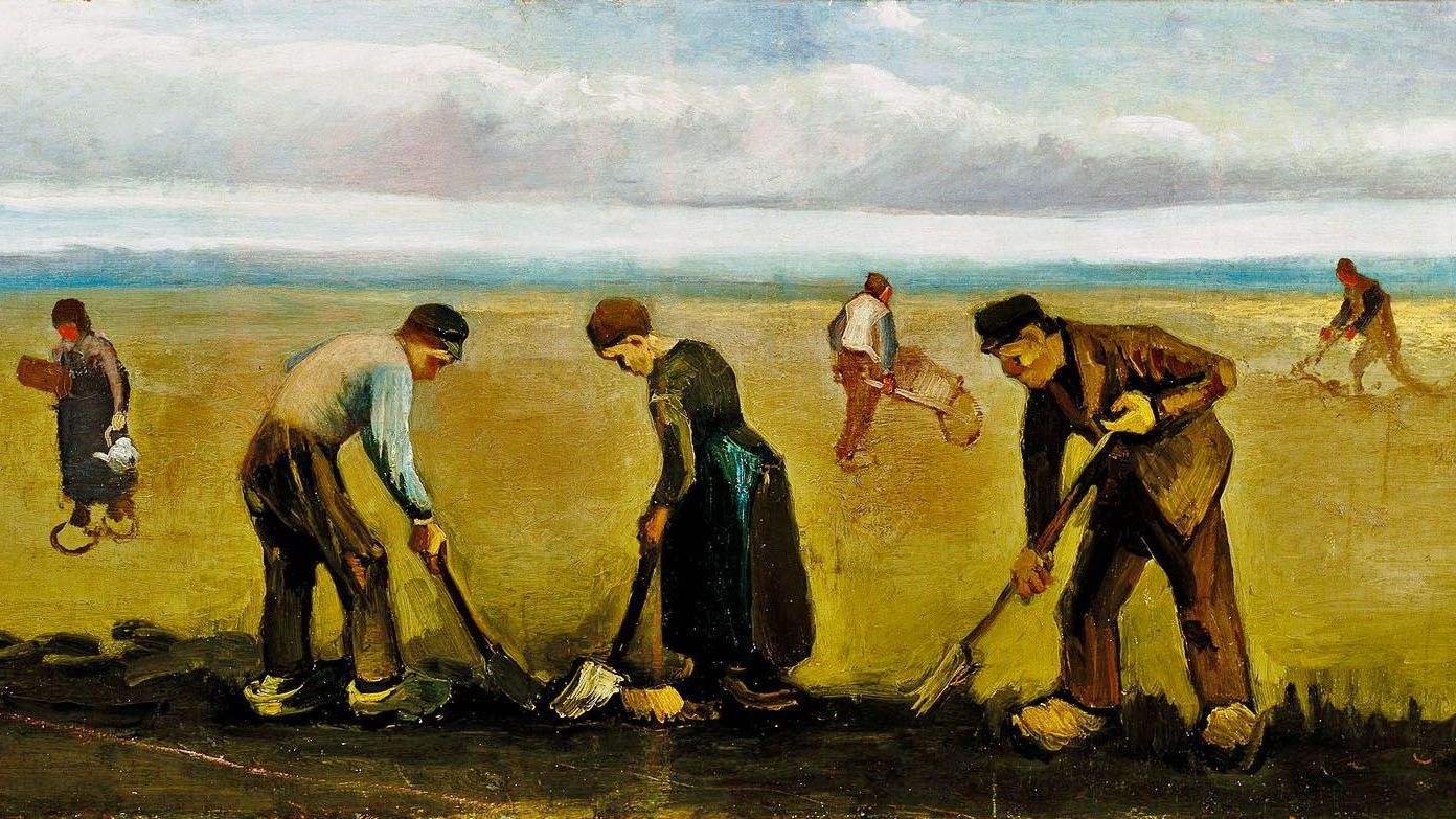 Ван Гог. Крестьяне, сажающие картофель (фрагмент)