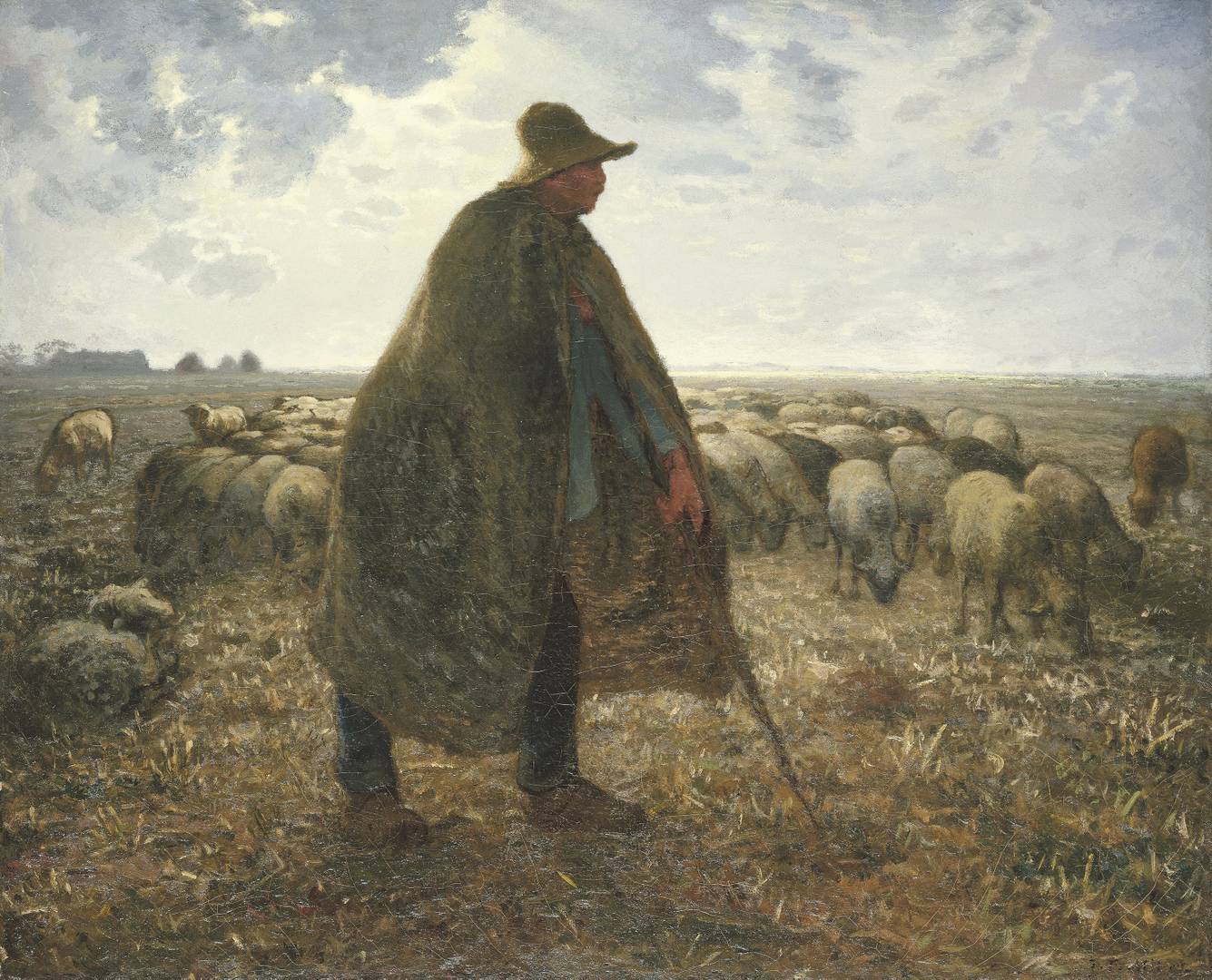 Жан-Франсуа Милле. Пастух гонит стадо. Начало 1860-х