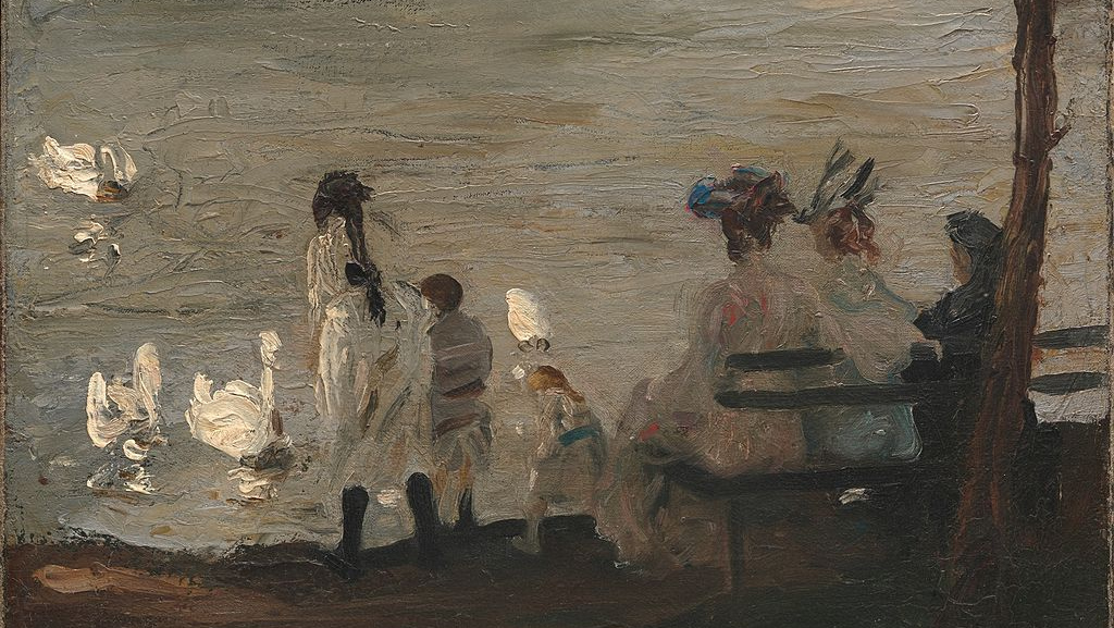 Джордж Уэсли Беллоуз. Лебеди в Центральном парке (фрагмент). 1906