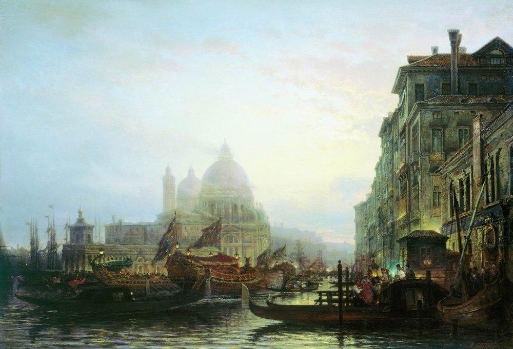 Алексей Боголюбов. Венеция ночью. 1850-е