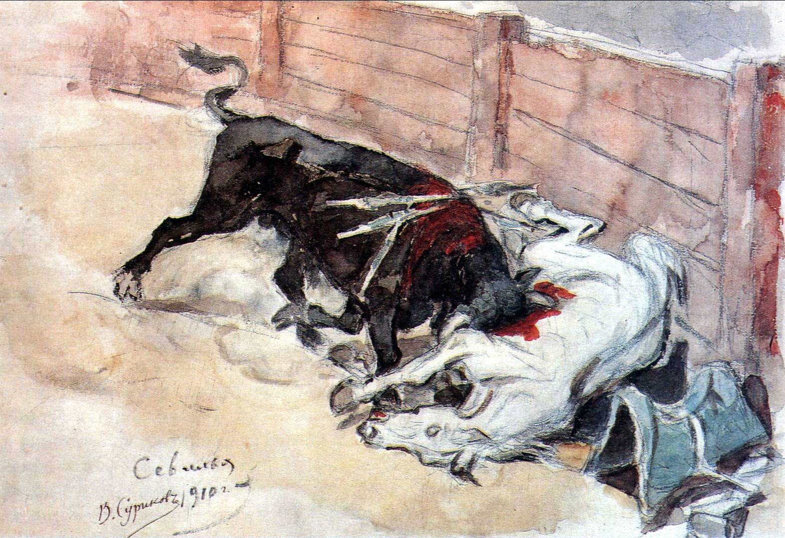Василий Суриков. Севилья. Бой быков. 1910