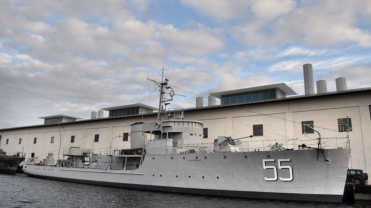 Тральщик HMS Bremön в Военно-морском музее в Карлскруне