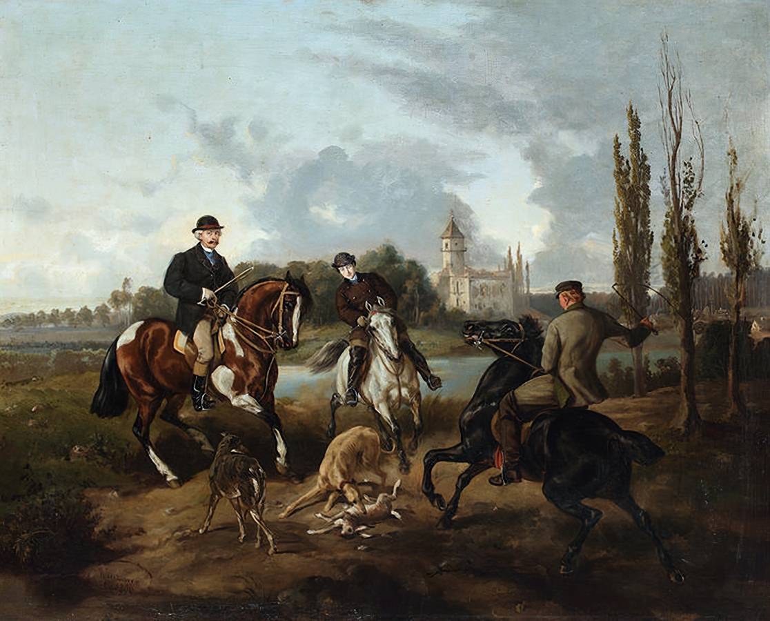 Юлиуш Коссак. Охота в Радзейовице. 1866
