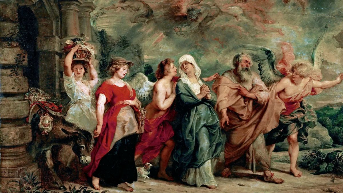 Питер Пауль Рубенс. Лот с семьей, покидающие Содом. 1625 (фрагмент)