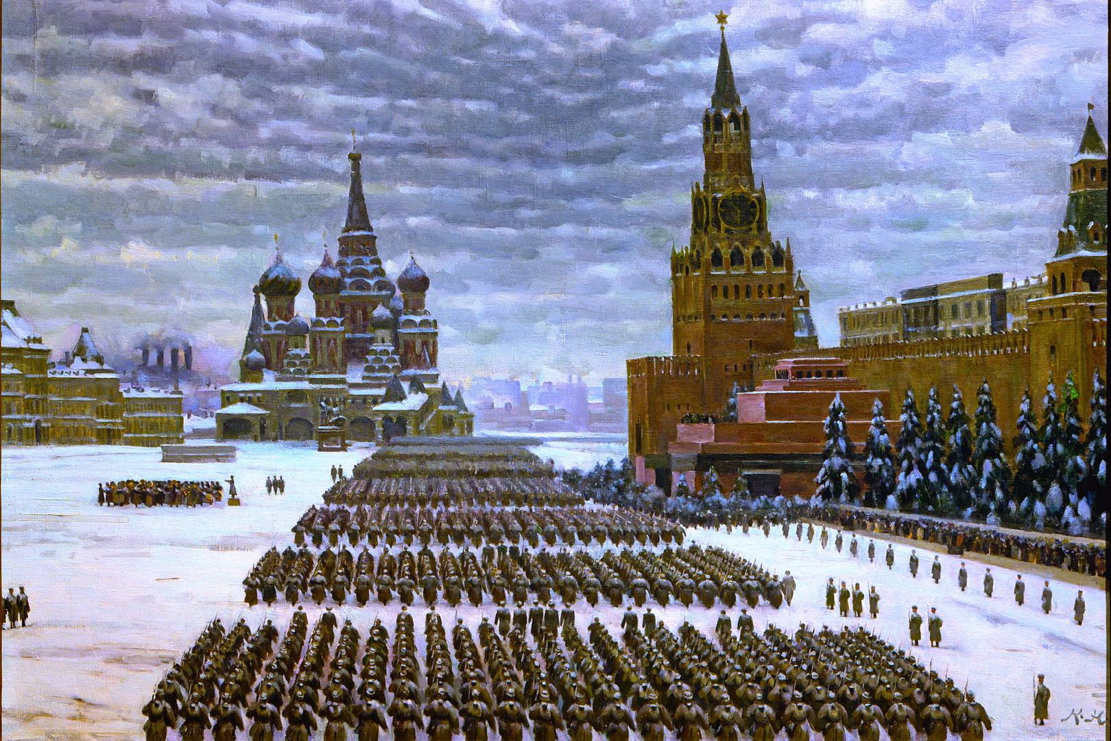 Константин Юон. Парад на Красной площади 7 ноября 1941 года. 1949