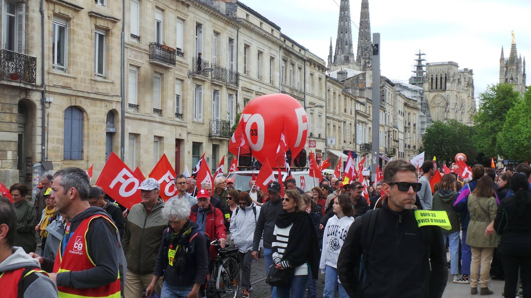 Первомайская демонстрация в Бордо. 1 Мая 2023 года.