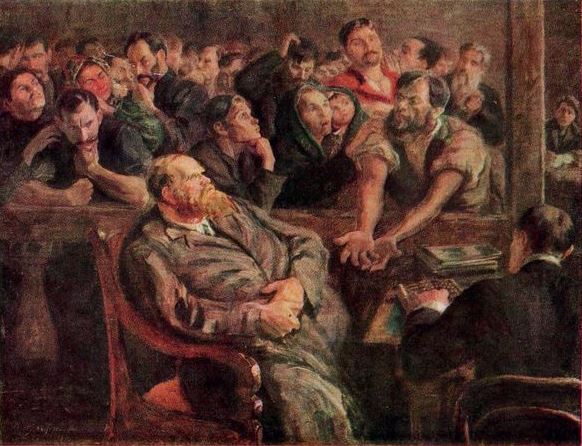 Картина художника Н. И. Верхотурова «Расчёт» («Перед стачкой»)