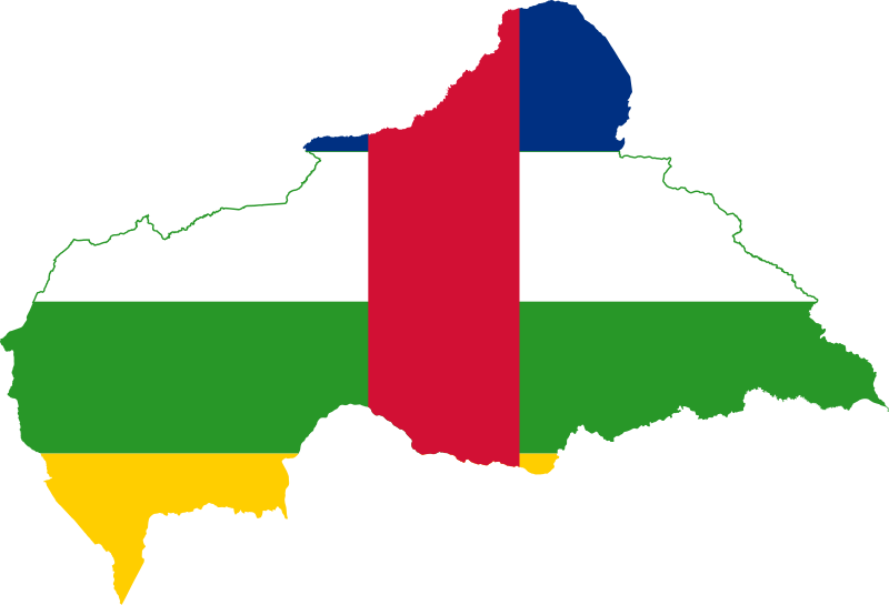 Флаг и карта Центрально-Африканской Республики