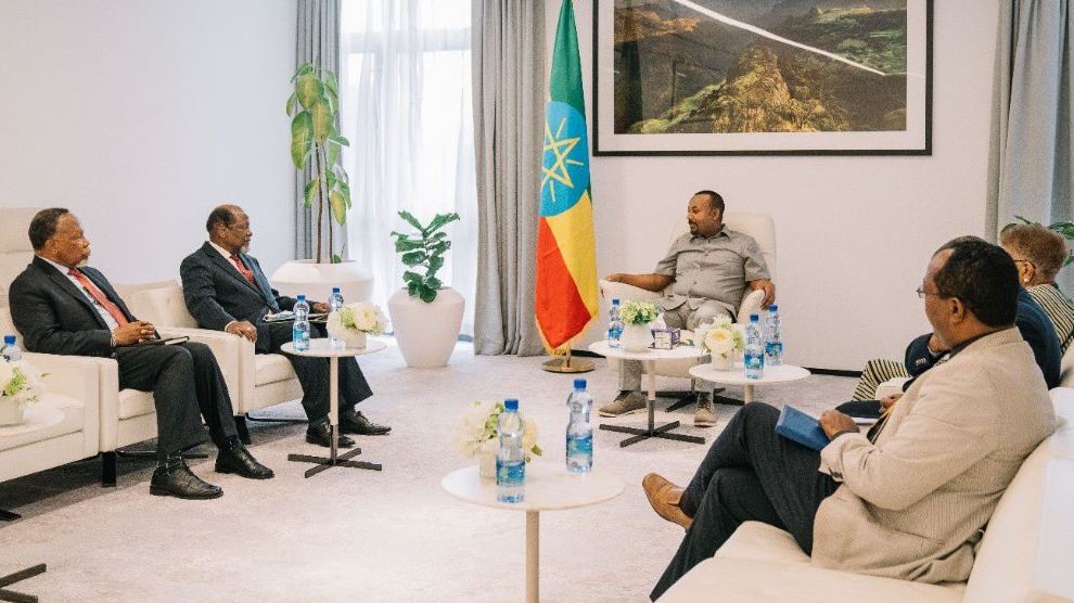 Переговоры премьер-министра Эфиопии Абия Ахмеда и посланников Африканского союза по ситуации в Тыграе