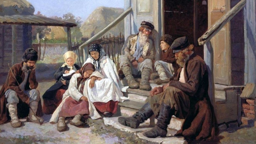 Николай Загорский. У фельдшера в ожидании приёма, 1886 (фрагмент)