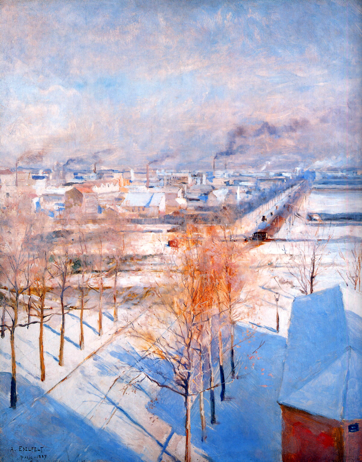 Альберт Эдельфельт. Париж под снегом. 1887