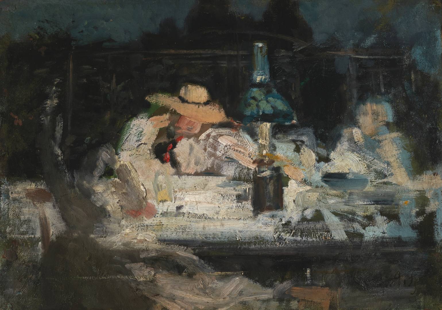 Жан Александр Жозеф Фальгьер. Фигуры, сидящие вокруг лампы. XIX век