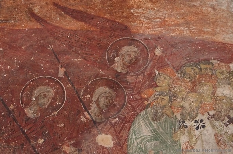 Сербский монастырь Милешева. Страшный суд (фрагмент). Фреска. XIII