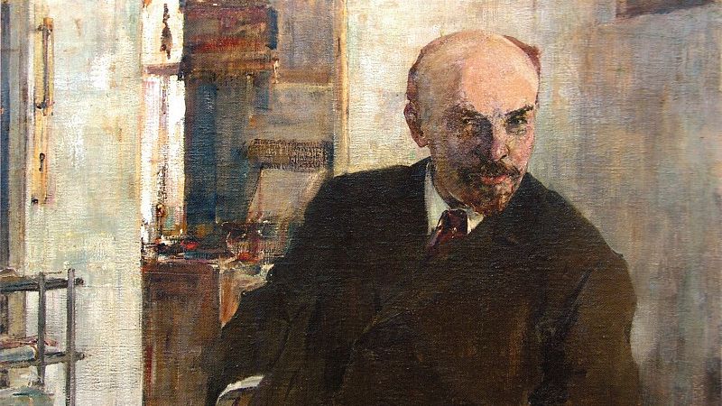 Николай Иванович Фешин. Портрет В. И. Ленина (фрагмент). 1918