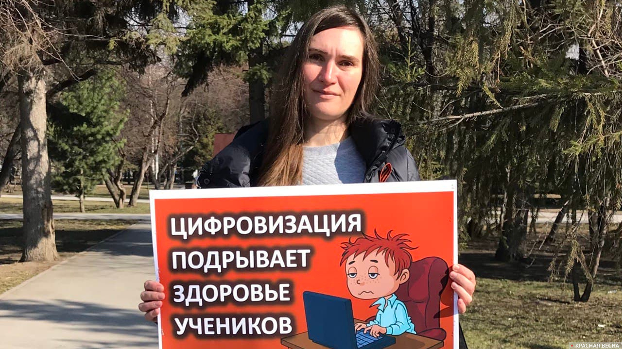 г.Новосибирск, Одиночный пикет против цифровизации образования